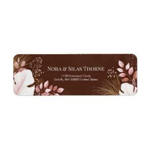 White Translucent Monstera Moody Botanical Border Label