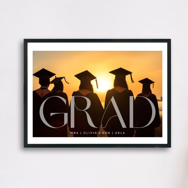 White Transparent Modern Photo Grad School Poster (Creator Uploaded)