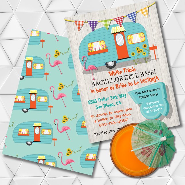 White Trash Bachelorette bash party invitation (Creator Uploaded)