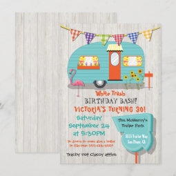 White Trash Birthday bash party invitation | Zazzle