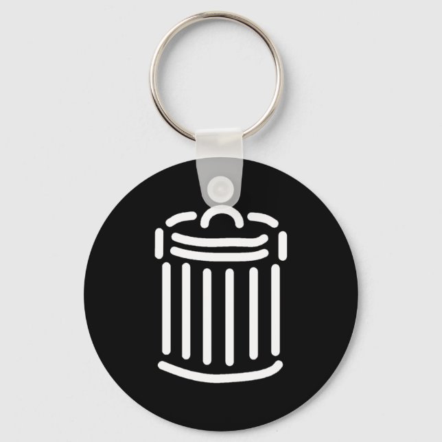 White Trash Can Symbol Keychain (Front)