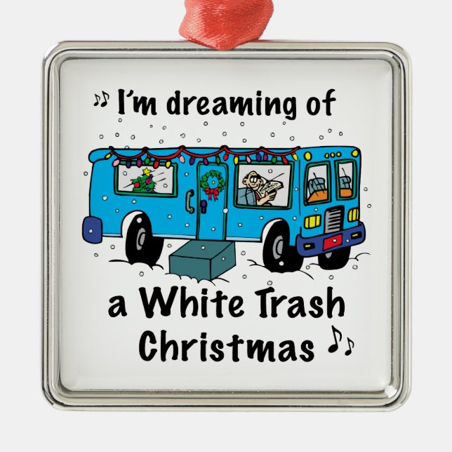 White Trash Christmas Metal Ornament (Front)