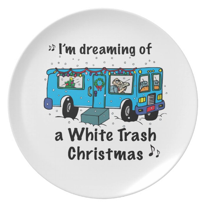 White Trash Christmas Party Plate