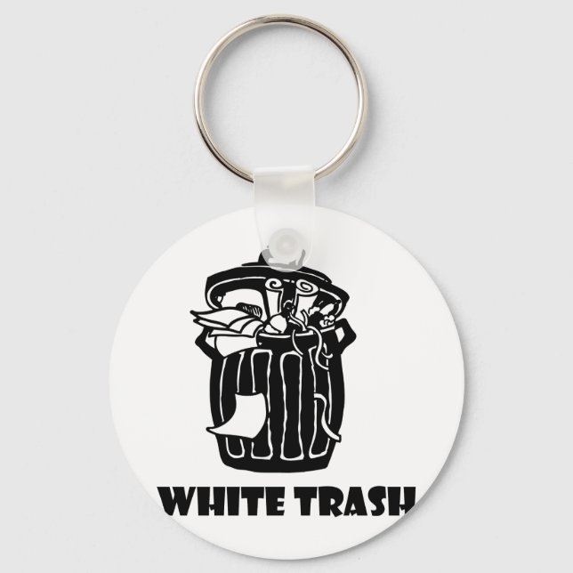 White Trash Garbage Can Keychain (Front)