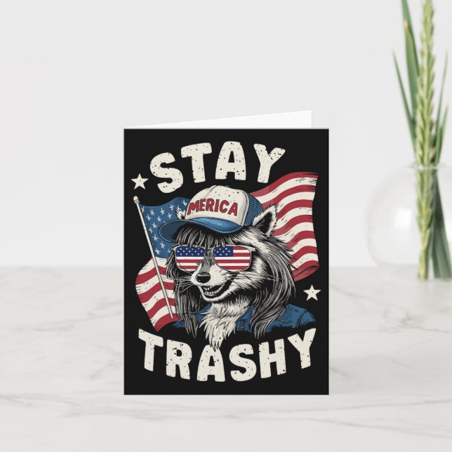 White Trash Party Attire Redneck Raccoon Stay Tras Card (Front)
