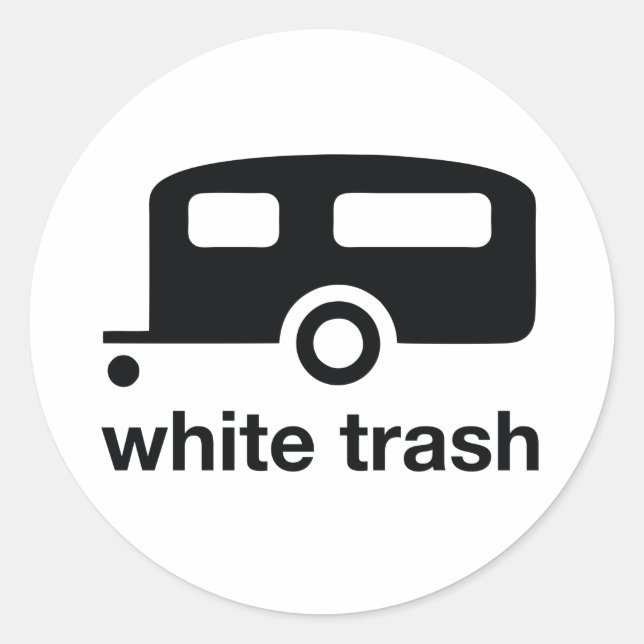 White Trash trailer icon - trailer park Classic Round Sticker (Front)