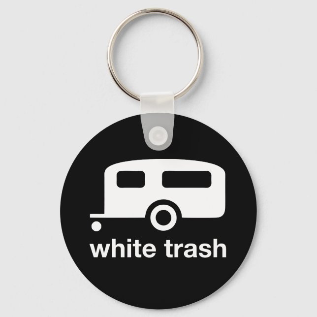 White Trash trailer icon - trailer park Keychain (Front)