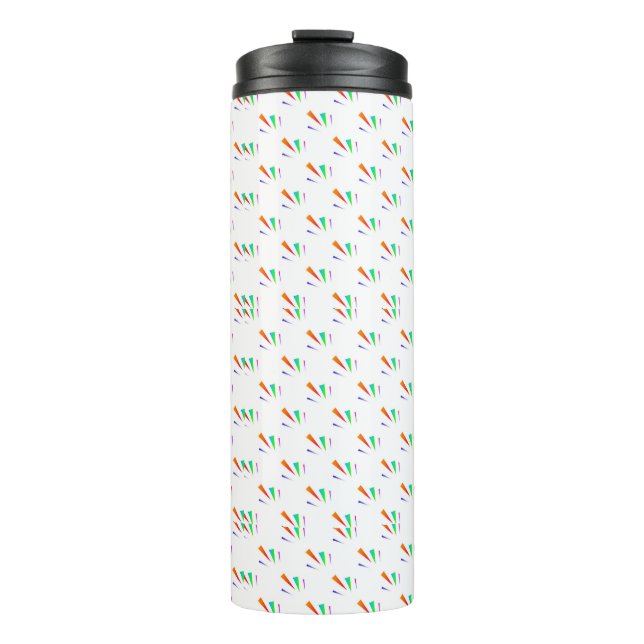 White travel mug with black lid  (Front)