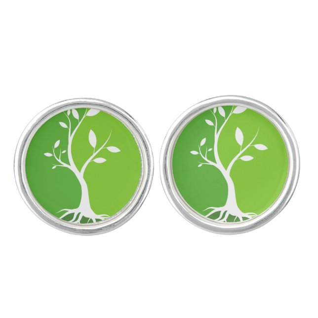 White Tree Cufflinks (Front)