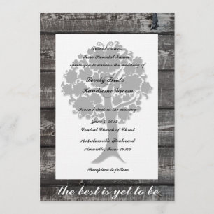 White Tree Gray Wood Poetry Wedding Invitation