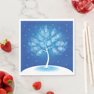 White Tree In The Snow Napkins