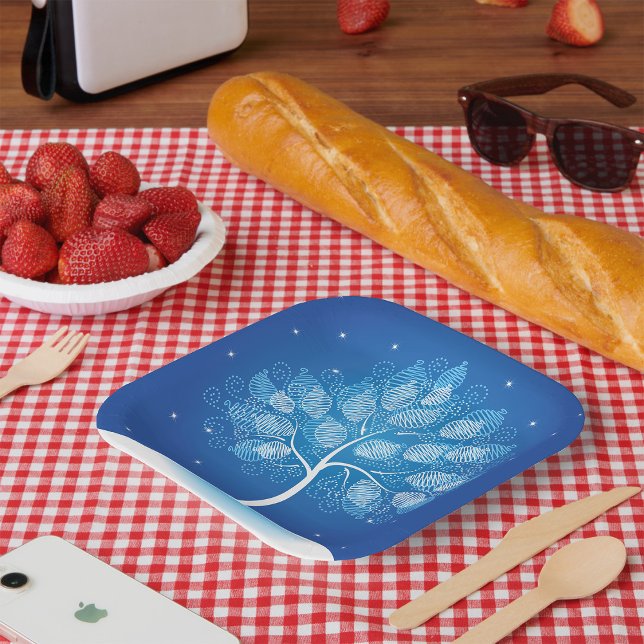 White Tree In The Snow Paper Plates (Creator Uploaded)