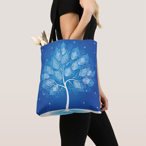 White Tree In The Snow Tote Bag