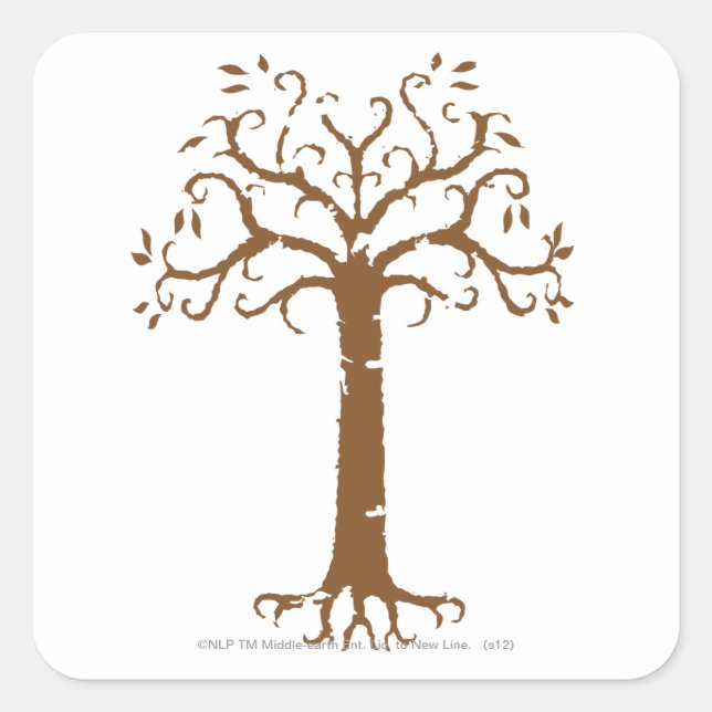 White Tree of Gondor Square Sticker (Front)