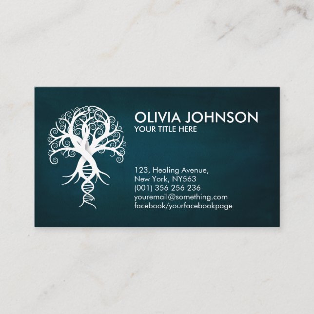 White Tree of Life - Evolution DNA  Business Card (Front)