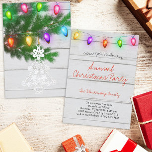 White Tree Ornament Vintage Lights Template