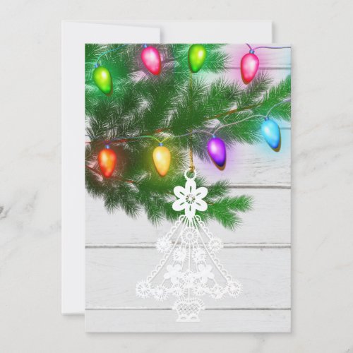 White Tree Ornament Vintage Lights Template