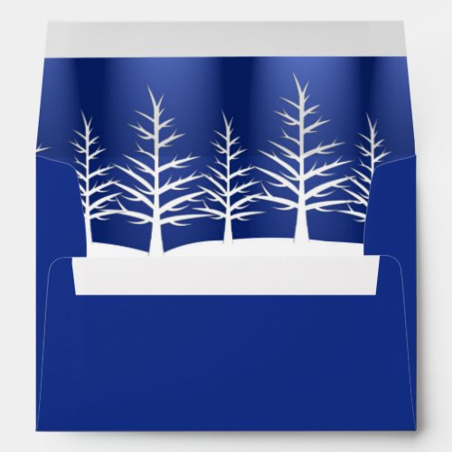 White Tree Silhouette Elegant Christmas Envelope