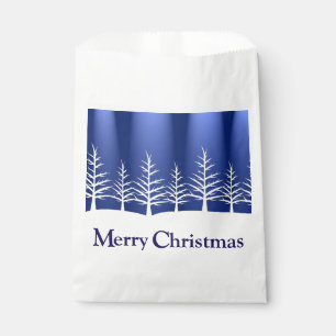 White Tree Silhouettes Elegant Christmas Favor Bag