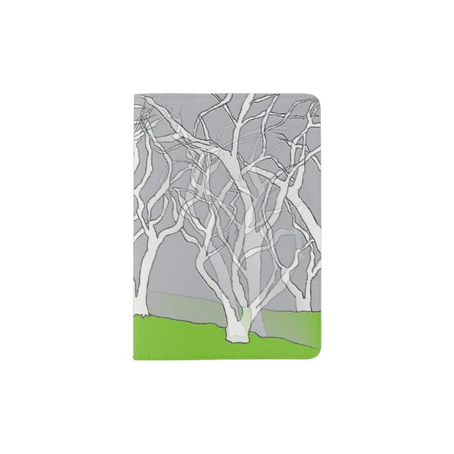 White Trees Design on Passport Holder (Front)