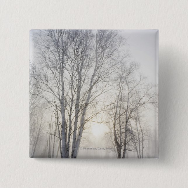 White Trees on a Snowy Day Button (Front)