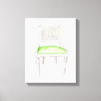 WHITE TRELLIS CHAIR CANVAS PRINT