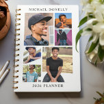 White Trendy 6 Photo Collage Yearly Planner<br><div class="desc">Discover the perfect blend of functionality and style with our '2026 Yearly Planner' - an ideal Christmas gift. Personalize it with six of your favorite photos, and celebrate the cherished moments all year round! Add your name in the template text for that unique touch. A planner that goes beyond date...</div>