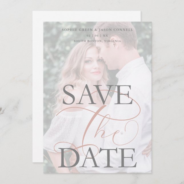 White Trendy Transparency Effect Photo Wedding (Front/Back)