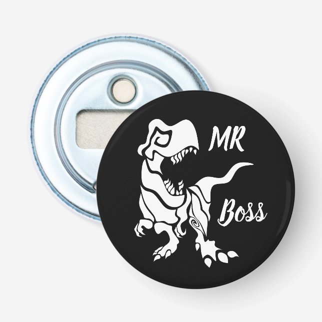 White Trex the Boss Dino Bottle Opener (Front)