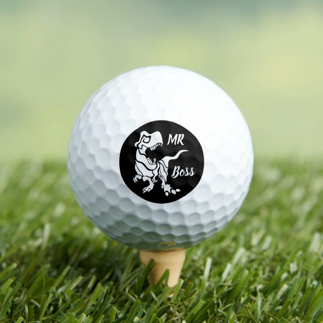 White Trex the Boss Dino Golf Balls (Insitu Tee)
