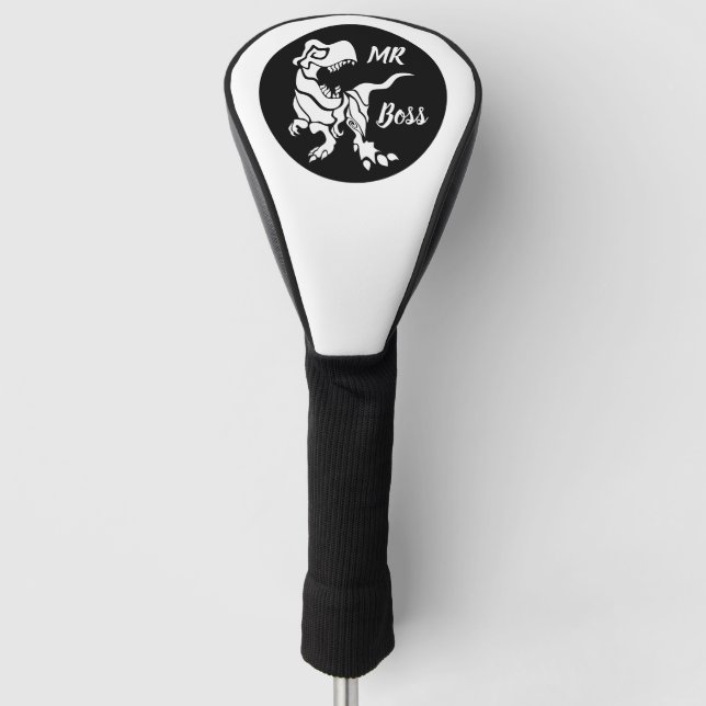 White Trex the Boss Dino Golf Head Cover (Front)