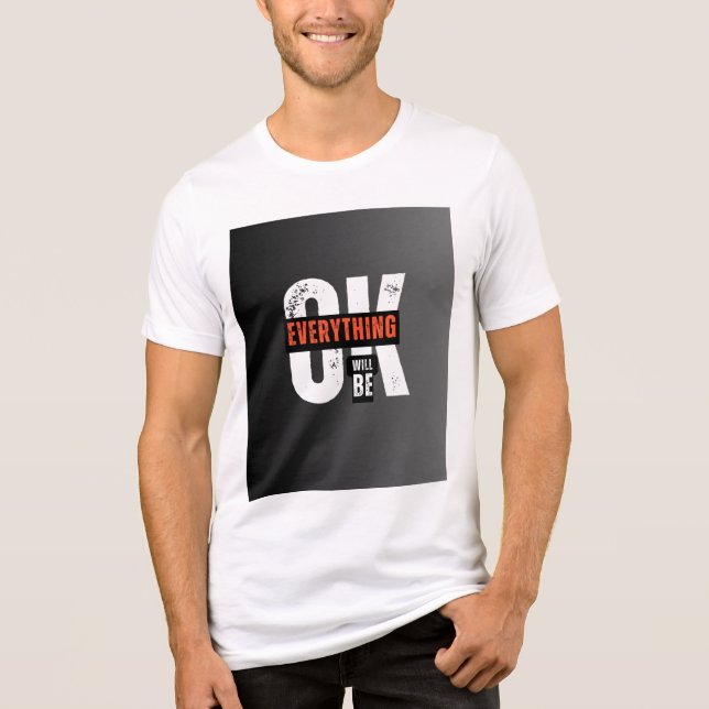 White Tri-Blend Tshirt with simple design. (Front)