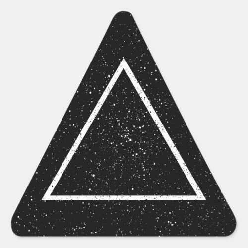 White triangle outline on black star background triangle sticker