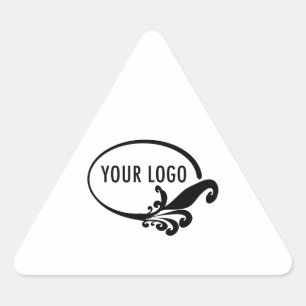 White Triangle Product Label Stickers Company Logo