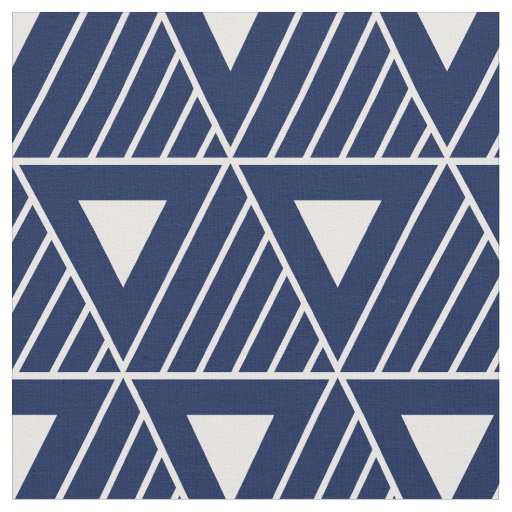 White Triangles Modern Pattern Custom Background Fabric