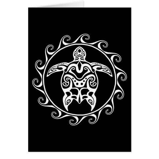 White Tribal Turtle Cards (Front)