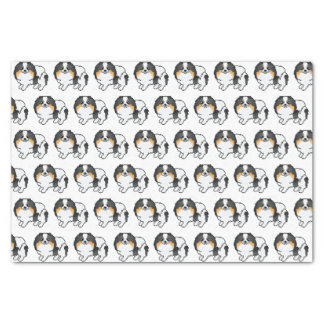 White Tricolor Pomeranian Cute Cartoon Dog Pattern Tissue Paper
