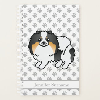 White Tricolor Pomeranian Cute Dog &amp; Custom Text Planner