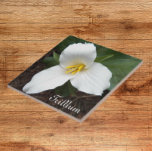White Trillium Flower Floral Tile<br><div class="desc">Think spring with this square,  ceramic tile that features the photo image of a white Trillium flower,  a woodland plant. A lovely,  floral design! Makes a pretty kitchen trivet! Select your tile size.</div>