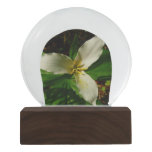 White Trillium Flower Snow Globe