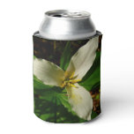 White Trillium Flower Spring Wildflower Can Cooler