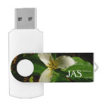 White Trillium Flower Spring Wildflower Flash Drive