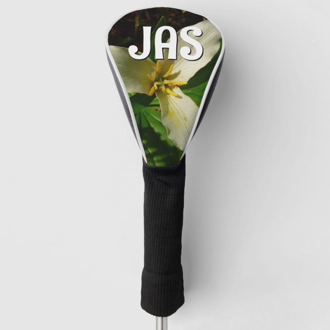 White Trillium Flower Spring Wildflower Golf Head Cover (Front)