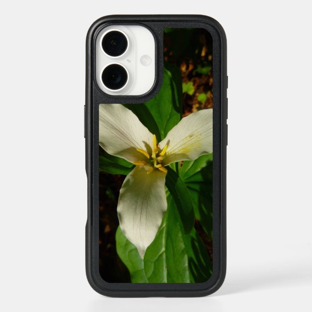 White Trillium Flower Spring Wildflower Otterbox iPhone Case (Back)