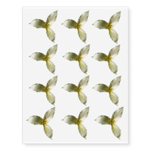 White Trillium Flower Spring Wildflower Temporary Tattoos