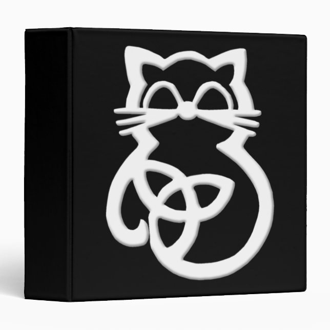 White Trinity Knot Celtic Cat Binder (Front/Spine)