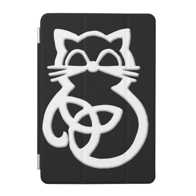 White Trinity Knot Celtic Cat iPad mini Cover (Front)