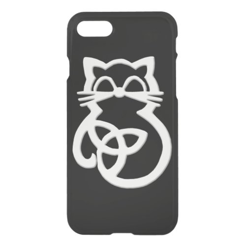 White Trinity Knot Celtic Cat  iPhone 7 Case