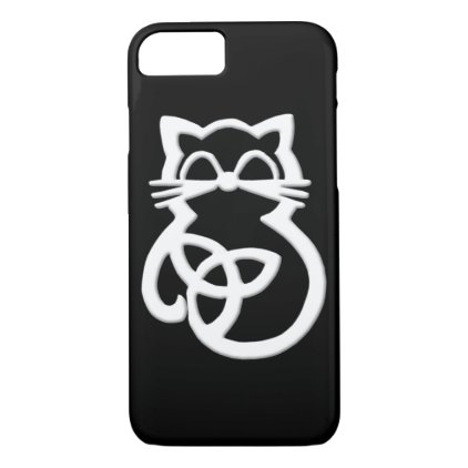 White Trinity Knot Celtic Cat iPhone 8/7 Case