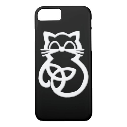 White Trinity Knot Celtic Cat  iPhone 87 Case